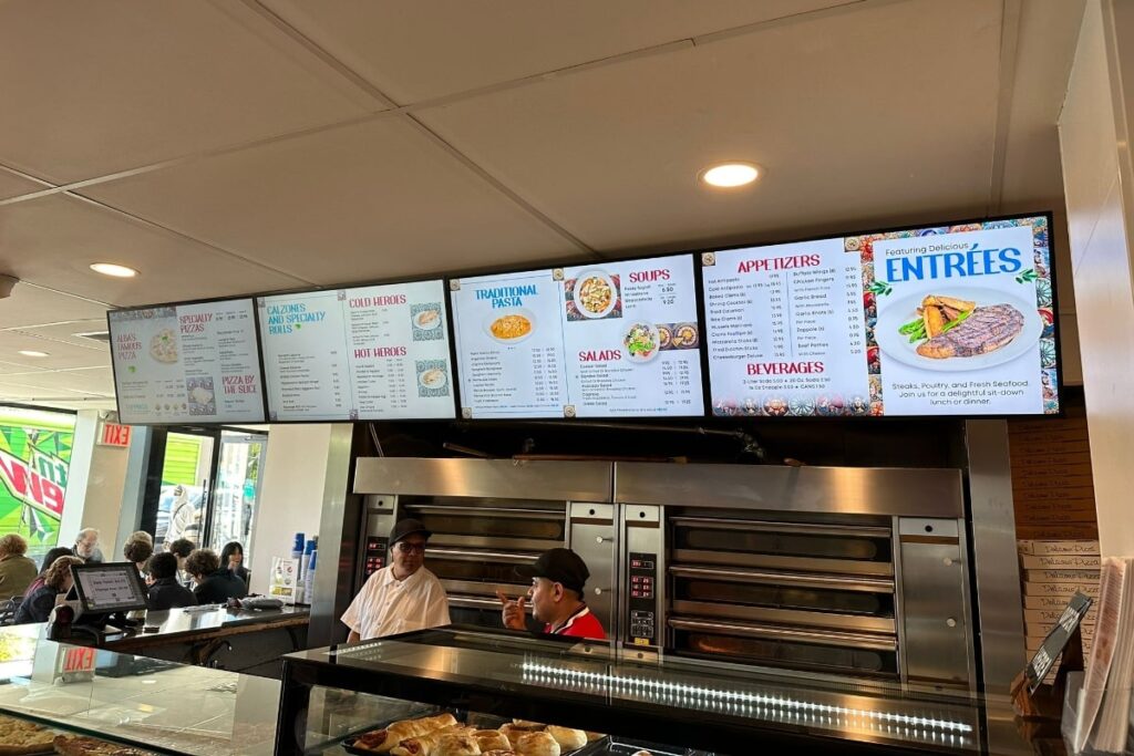 Digital Menu Board Doggis Arepa Bar